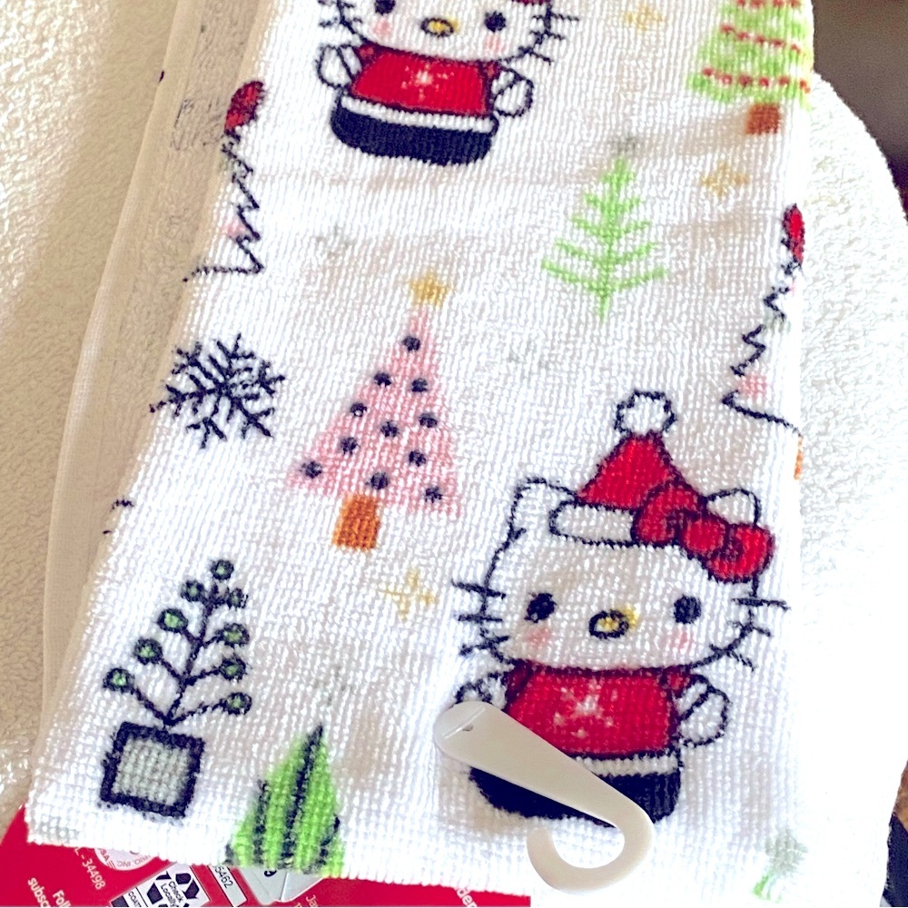Hello Kitty hand towel or kitchen white with hello Kitty and trees brand new - Picture 4 of 6